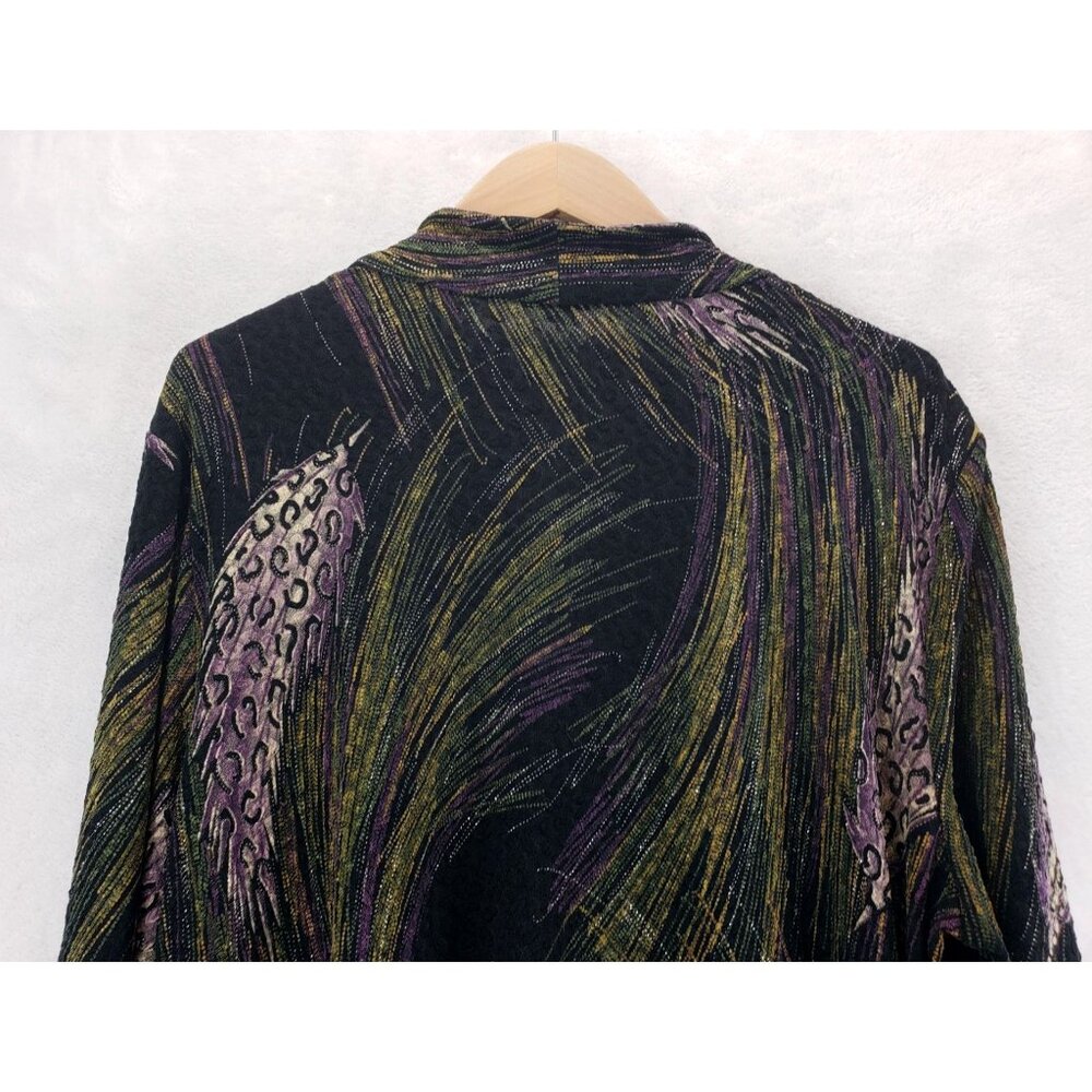Women’s Cardigan Camisole Set 2x Black Purple Shimmer MJ Collection Mardi Gras - Picture 6 of 15
